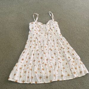 White sunflower summer dress